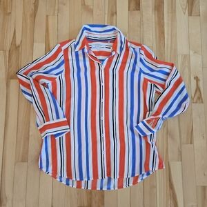 Foxcroft Multicolor Striped Shirt Foxcroft Nyc Size 8